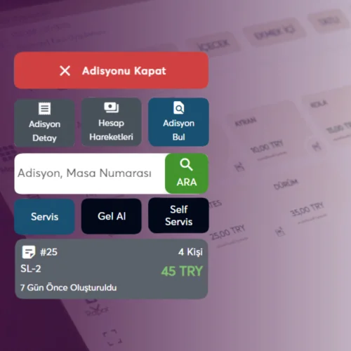 Resmond adisyon ve masa yönetimi ekranı